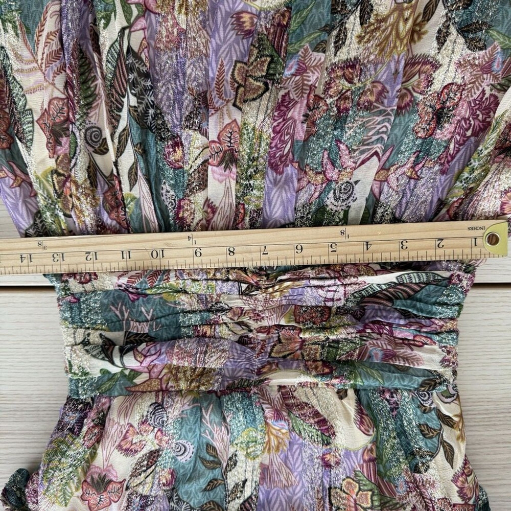 CIEBON Jennsen Ruched Flutter Sleeve Maxi Dress pockets luxu size XS - Picture 13 of 16